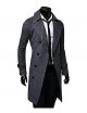 Men's Notch Lapel Collar Overcoat Solid Colored Camel Black Gray