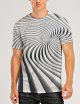 Men's Graphic Optical Illusion 3D T Shirt Print Short Sleeve Daily Tops Gray/White