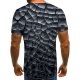 Men's T shirt Shirt Graphic Geometric Plus Size Pleated Print Short Sleeve Daily Tops Streetwear Exaggerated Round Neck Dark Gra