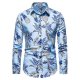 Men's Golf Shirt non-printing Color Block Plus Size Long Sleeve Vacation Tops Fashion Slim Fit Blue Yellow