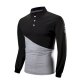 Men's Golf Shirt Color Block Button-Down Long Sleeve Street Tops Cotton Sportswear Casual Fashion Comfortable Black