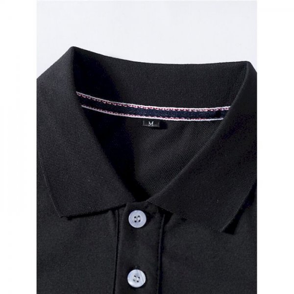 Men's Golf Shirt Color Block Button-Down Long Sleeve Street Tops Cotton Sportswear Casual Fashion Comfortable Black